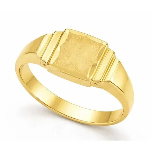 Signet Baby Ring Solid 10k Yellow Gold